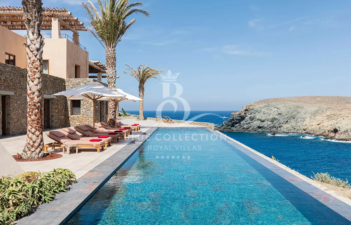 Luxury Seafront Villa for Rent in Mykonos – Greece | Fokos | REF: 180413184 | CODE: FKM-1 | 2 Private Infinity Pools | Sea View | Sleeps 18 | 9 Bedrooms | 9 Bathrooms